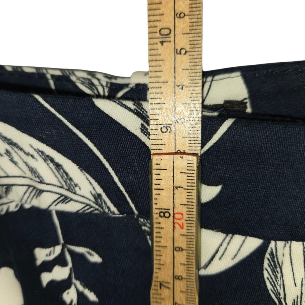 Zara‎ Womens Size 6 Pants Stretch Navy Tropical Floral Color Block Cropped Ankle - Picture 14 of 14